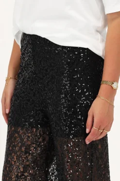 My Jewellery Pantalon Large Noir Avec Paillettes Discount