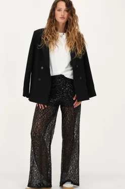My Jewellery Pantalon Large Noir Avec Paillettes Discount