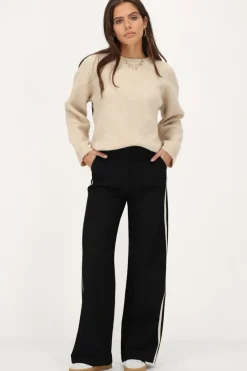 My Jewellery Pantalon Large Noir Avec Bande Blanche Online