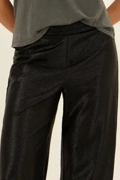 My Jewellery Pantalon Large Métallisé Noir Outlet