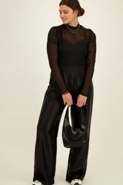My Jewellery Pantalon Large Métallisé Noir Outlet