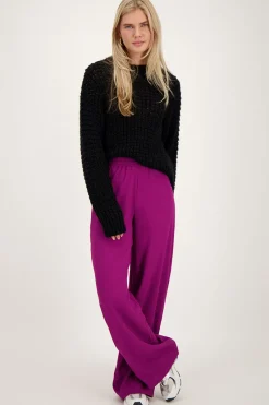 My Jewellery Pantalon Large Violet Texturé Violet/Fuchsia Fashion