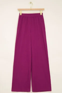 My Jewellery Pantalon Large Violet Texturé Violet/Fuchsia Fashion