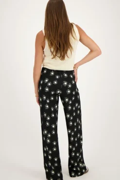 My Jewellery Pantalon Noir Crinkle Avec Imprimé Soleil Sale