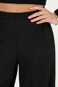 My Jewellery Pantalon Noir Plissé Avec Ceinture élastique Outlet
