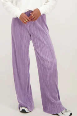 My Jewellery Pantalon Plissé Lilas Avec Ceinture élastique Violet/Violet clair Fashion