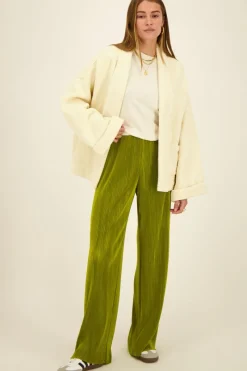 My Jewellery Pantalon Plissé Vert New