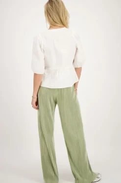 My Jewellery Pantalon Plissé Clair Avec Ceinture élastique Vert Sale