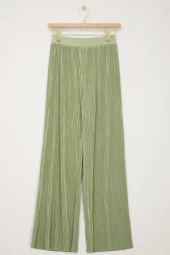 My Jewellery Pantalon Plissé Clair Avec Ceinture élastique Vert Sale