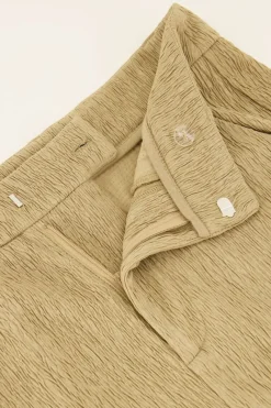 My Jewellery Pantalon évasé Côtelé Beige Discount