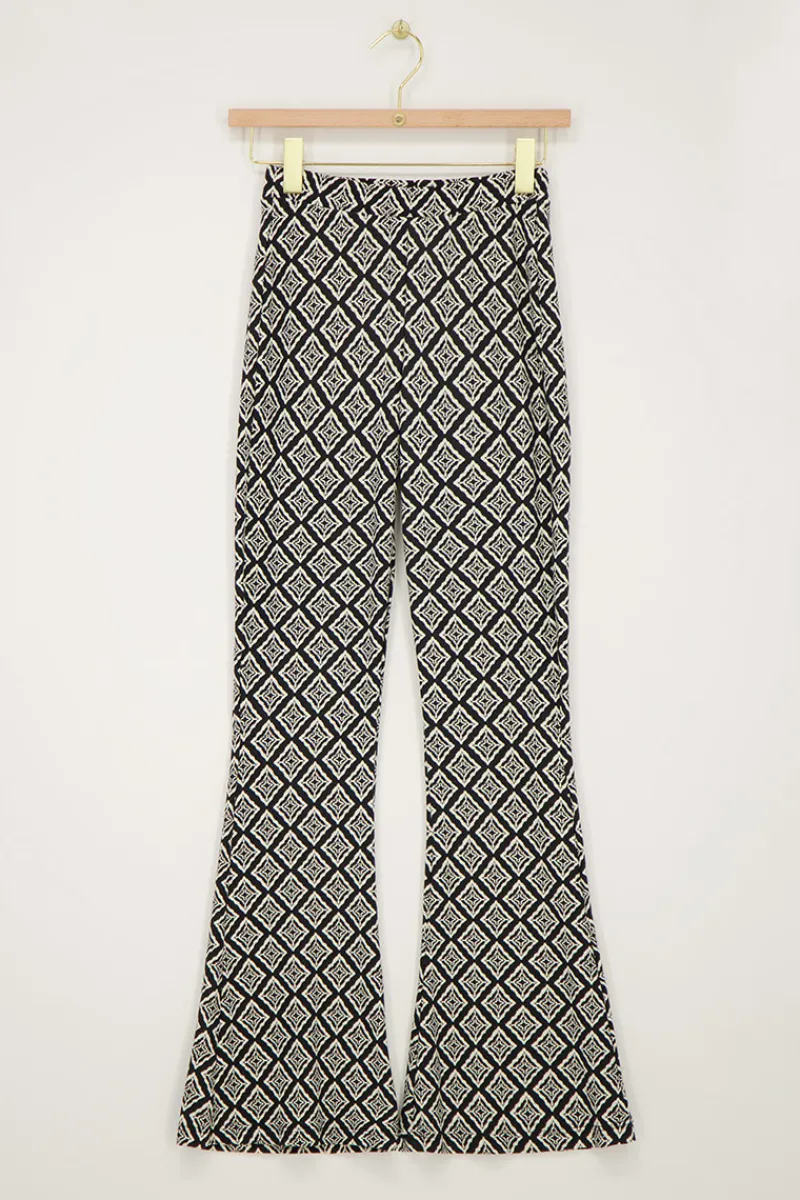 My Jewellery Pantalon évasé Avec Imprimé Aztèque Noir Outlet