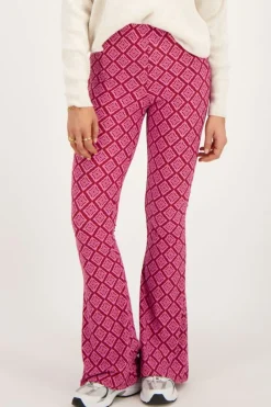 My Jewellery Pantalon évasé Avec Imprimé Ikat Rose Discount