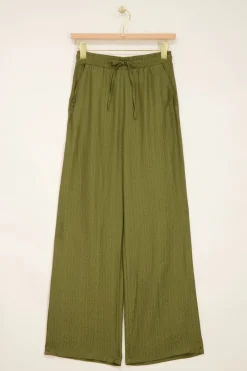 My Jewellery Pantalon évasé Vert Jacquard Discount
