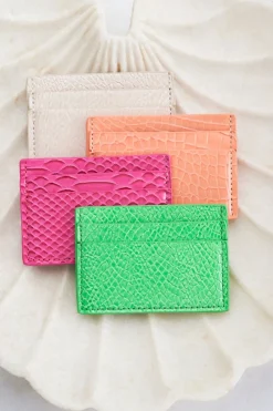 My Jewellery Porte-cartes Vert Vif à Imprimé Croco Clearance