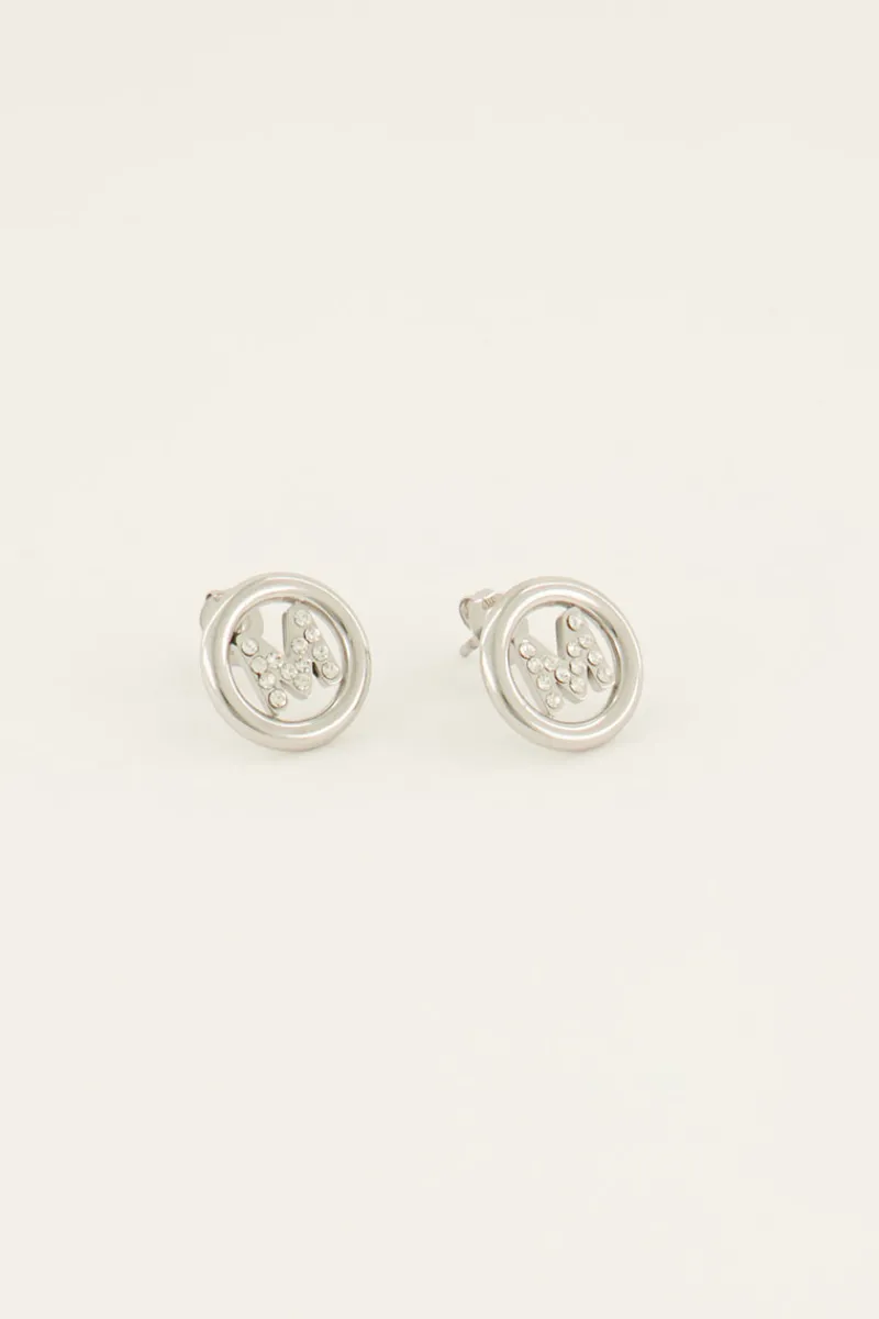 My Jewellery Puces D’oreilles Avec Initiale En Strass Best