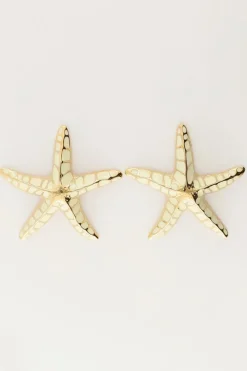 My Jewellery Puces D'oreilles Sunrocks étoile De Mer Blanche New