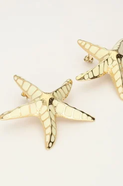 My Jewellery Puces D'oreilles Sunrocks étoile De Mer Blanche New
