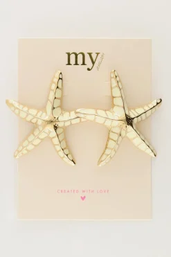 My Jewellery Puces D'oreilles Sunrocks étoile De Mer Blanche New