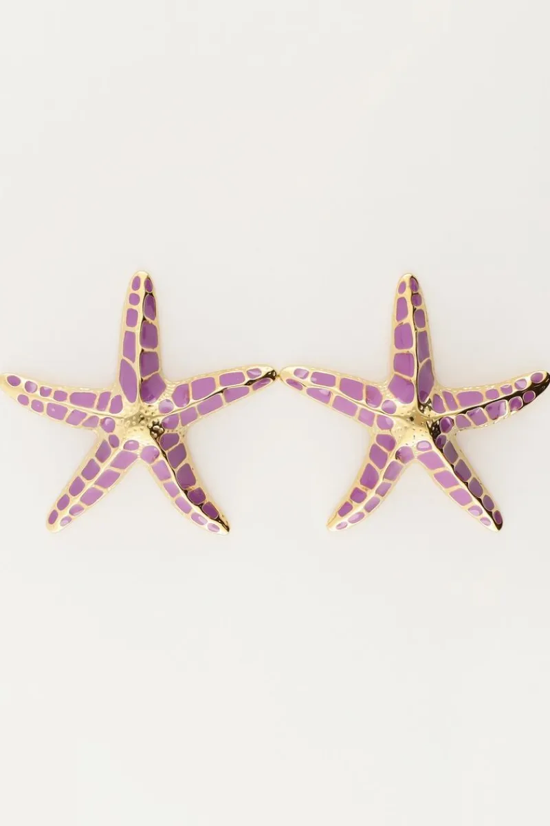 My Jewellery Puces D'oreilles Sunrocks étoiles De Mer Violettes New