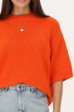My Jewellery Pull à Manches Courtes Orange Hot