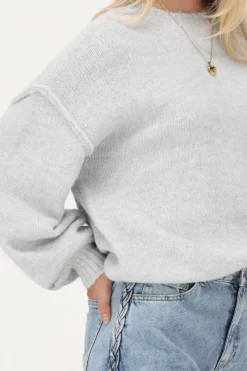 My Jewellery Pull Gris Oversize à Manches Ballon Gris clair/Gris Outlet