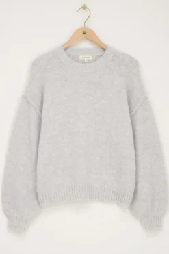 My Jewellery Pull Gris Oversize à Manches Ballon Gris clair/Gris Outlet