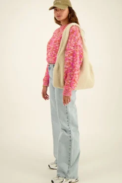 My Jewellery Pull Oversize En Maille Rose Et Orange Sale