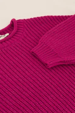 My Jewellery Pull Oversize En Maille Avec Col Montant Violet Discount