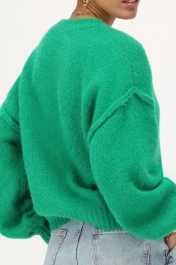 My Jewellery Pull Oversize à Manches Ballon Vert Best