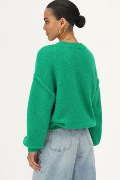 My Jewellery Pull Oversize à Manches Ballon Vert Best