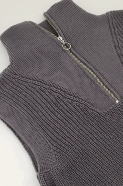 My Jewellery Pull Sans Manches Avec Fermeture éclair Gris Discount
