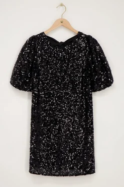 My Jewellery Robe à Paillettes Noires Avec Nœud Dans Le Dos Online
