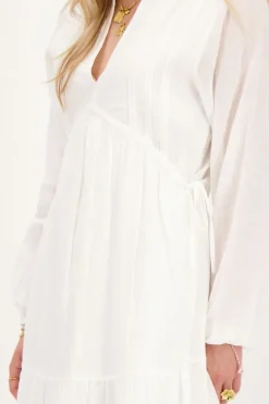 My Jewellery Robe he Avec Col En V Et Ruban Adhésif Blanc Hot