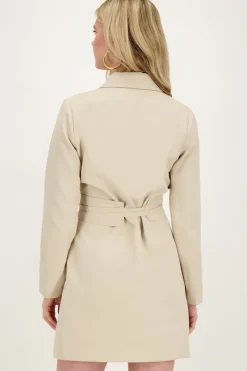 My Jewellery Robe Blazer Avec Ceinture Beige Sale