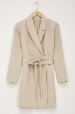 My Jewellery Robe Blazer Avec Ceinture Beige Sale