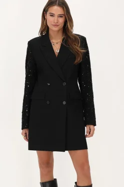 My Jewellery Robe Blazer Noire à Manches Pailletées Sale