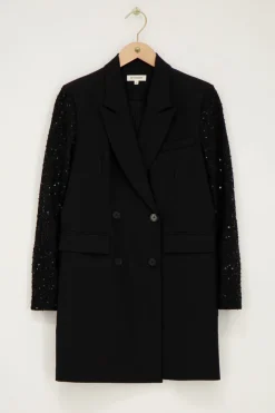My Jewellery Robe Blazer Noire à Manches Pailletées Sale