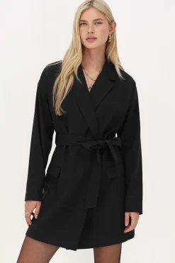 My Jewellery Robe Blazer e Avec Col à Revers Noir Hot
