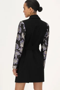 My Jewellery Robe Blazer Noire Avec Manches En Jacquard Sale