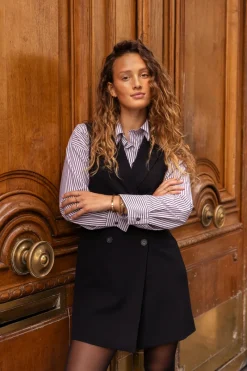 My Jewellery Robe Blazer Noire Sans Manches Avec Col à Revers Discount