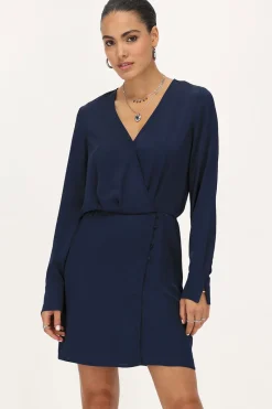 My Jewellery Robe Bleu Foncé Aspect Satiné Discount