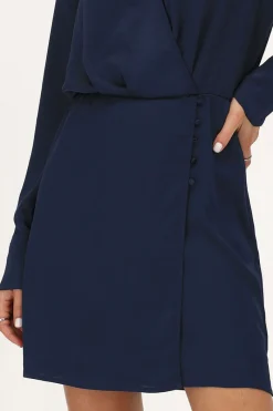My Jewellery Robe Bleu Foncé Aspect Satiné Discount