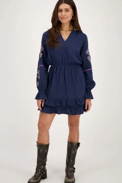 My Jewellery Robe Foncé Avec Broderie Bleu Hot
