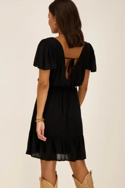 My Jewellery Robe Courte e Avec Encolure En V Noir Outlet