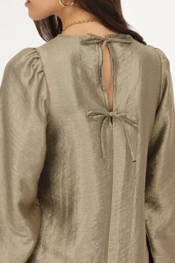 My Jewellery Robe En Bronze Avec Manches Bouffantes Et Nœuds Hot