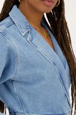 My Jewellery Robe En Denim Bleu Avec Col Online