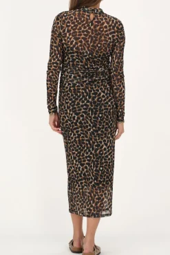 My Jewellery Robe En Maille Avec Imprimé Léopard Sombre Sale
