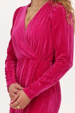 My Jewellery Robe En Velours Rose Col V Clearance