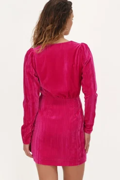 My Jewellery Robe En Velours Rose Col V Clearance