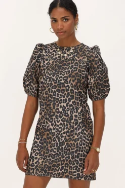 My Jewellery Robe Imprimée Léopard Avec Nœuds Et Manches Bouffantes Online